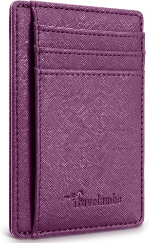 Travelambo Slim Wallet Front Pocket Minimalist Leather RFID Blocking Medium Size - 第 31/45 張圖片