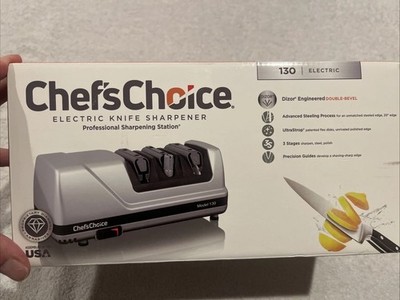 Chef's Choice Model 130 3-Stage Professional Electric Knife Sharpener Silver NEW