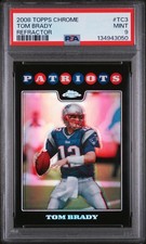 2008 TOPPS CHROME REFRACTOR #TC3 TOM BRADY PSA 9