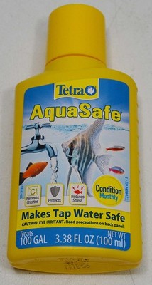 Tetra AquaSafe Water Conditioner 3.38 fl oz (100ml) Makes Tap Water Safe for