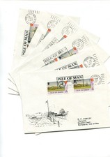 Isle of Man 1977 set of 6 1st day 5p postage rate slogan covers from differentPO