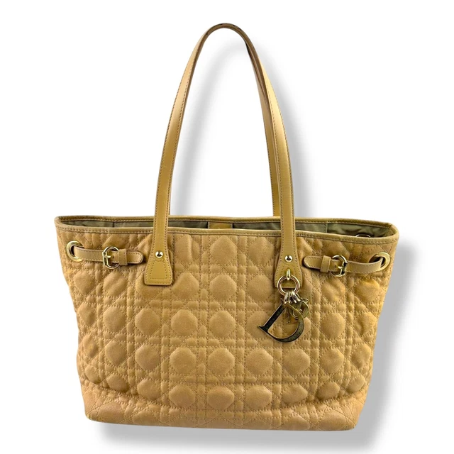 Christian Dior Lady Dior Beige Panarea Quilted Tote Handbag