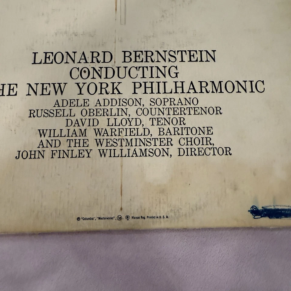 Handel: Messiah Vinyl LP - Leonard Bernstein, New York Philharmonic G+/VG Foto 2 de 4