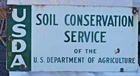 VINTAGE USDA SOIL CONSERVATION DOUBLE SIDED PORCELAIN SIGN 24" BY 12"