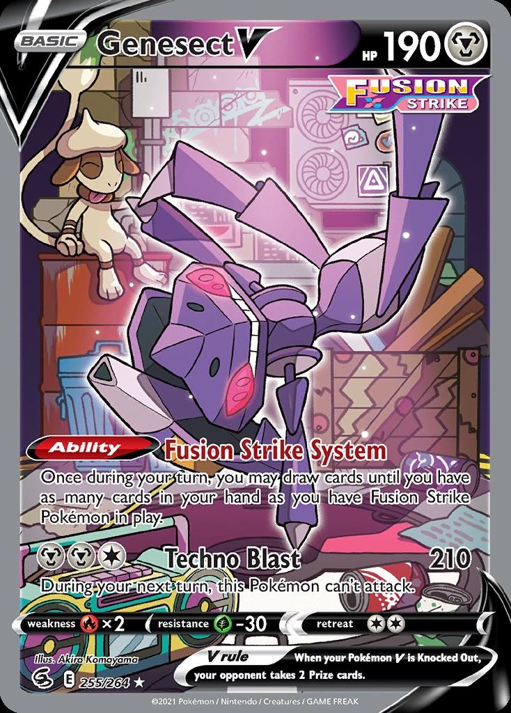 Pokemon Genesect V (255/319) Fusion Strike LP HOLO