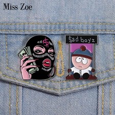 Cartoon Characters Mexican Hat Pin Enamel Pin Fashion Lady US Dollar Badge Golf