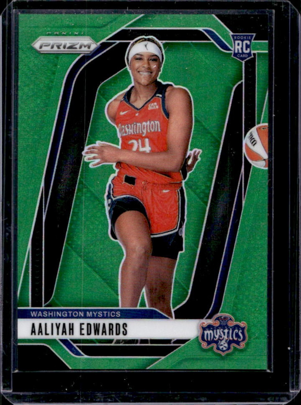 2024 Panini WNBA Prizm Aaliyah Edwards RC Green #142 Mystics