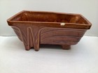 Vintage Drip Glaze Brown Geometric Rectangular Cookson Pottery Planter Succulent — photo 4