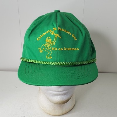 Vintage St Patricks Day Hit An Irishman Rope Snapback Hat Taiwan Baseball Cap