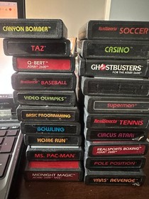 Huge Vintage Atari 2600 & ColecoVision Lot - 58 Games! MARIO BROS, FATHOM