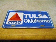 Vintage Citgo Tulsa Oklahoma License Plate Booster Oil Gas Advertising