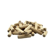 3/8" x 1-1/2" Wooden Dowel Pins, 100-Pack Kiln-Dried Birch, Fluted Bev