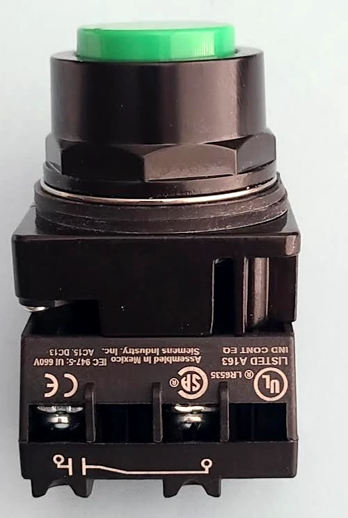 SIEMENS 52BM8A3K VERDE PUSH PILOT PLÁSTICO LUZ INDICADORA 30MM Foto 3 de 4