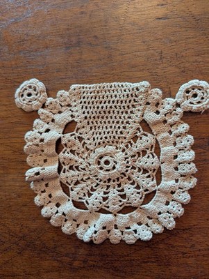 Vintage Crocheted Dress Front Collar Or Decoration