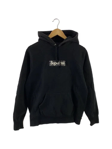 Supreme felpa con cappuccio S cotone nero 19aw bandana box logo con cappuccio usata