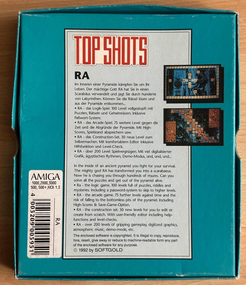 Commodore Amiga Box Front The Curse Of Ra, Amiga / Commodore, Work, Rare | eBay