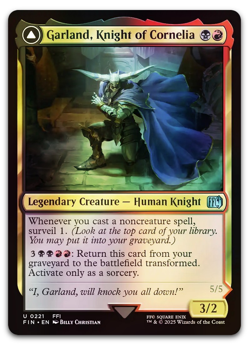 MTG FF コーネリアの騎士、ガーランド 拡張 Foil Final Fantasy Variants Foil: Garland, Knight of Cornelia