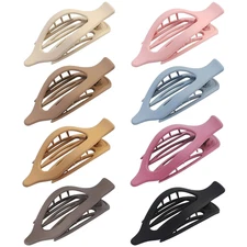 8 Pack French Flat Hair Clips for Women, Large Matte No Slip Claw Barrettes for 