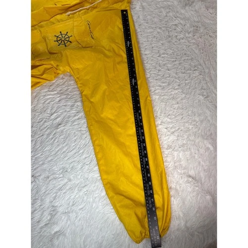 VTG Chris-Craft Yellow Rain Suit Jacket Bib Overalls PVC Maritime Gorpcore XL image 18