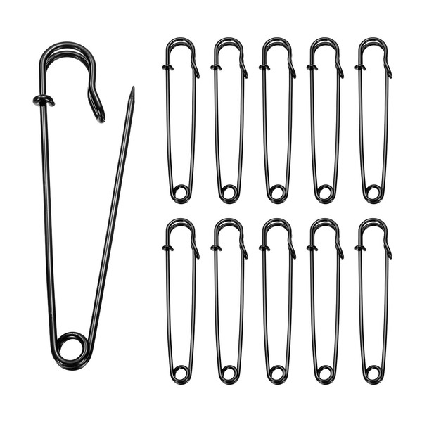 20Stk Sicherheitsnadeln 100Mm Schwarz FüR Kleidung-image