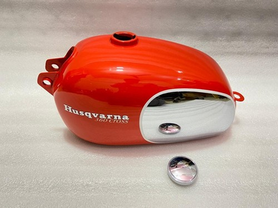 #ad #ad Husqvarna Husky 360 Cross Steel Chrome amp; Red Painted Gas Fuel Petrol Tank $270.00
