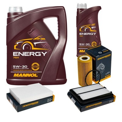 DENCKERMANN Inspektionspaket MANNOL Energy 5W-30 6L für Nissan X-Trail 1.6 dCi
