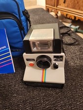 Polaroid One Step 600 Gray Instant Land Camera Rainbow Stripe Untested CARRY BAG