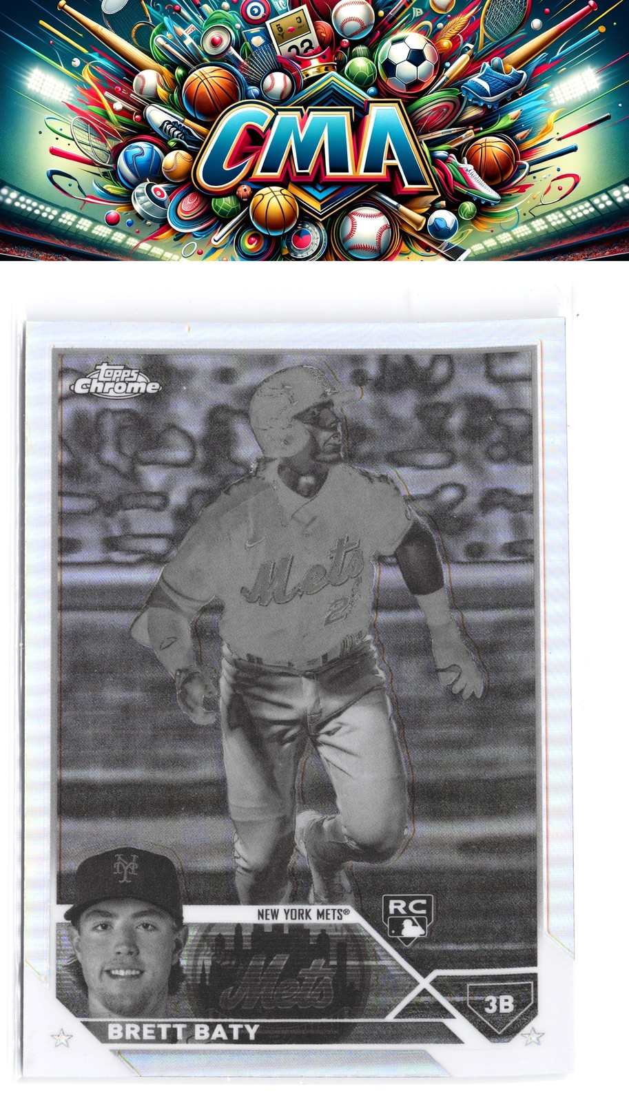 2023 Topps Chrome #204 Brett Baty Negative Refractors