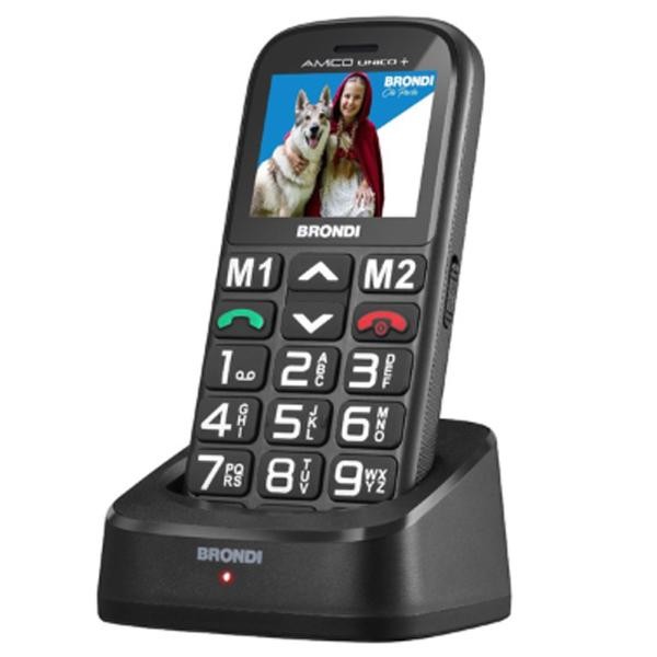BRONDI AMICO UNICO+ TASTO SOS + BASE CONTROLLO REMOTO ANNUNCIO VOCALE NERO