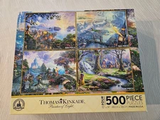 Ceaco Thomas Kinkade 4 in 1 Multi Pack Disney Puzzles 500 Piece
