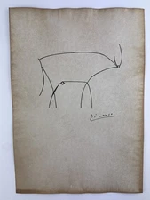 Pablo Picasso COA Art Painting Original Drawing Vintage Paper Signed