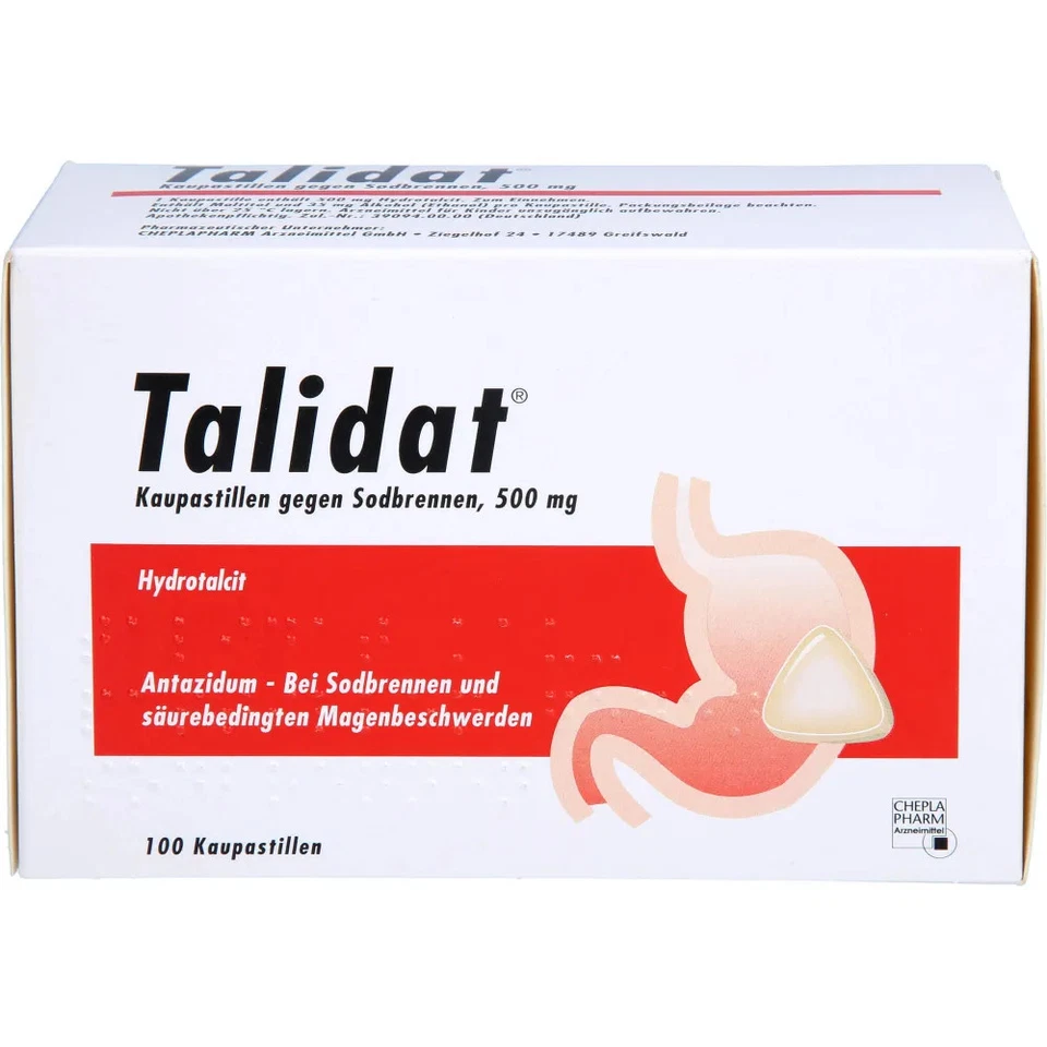 CHEPLAPHARM ARZNEIMITTEL GMBH Talidat Kaupastillen Gegen Sodbrennen 100St - 07270547