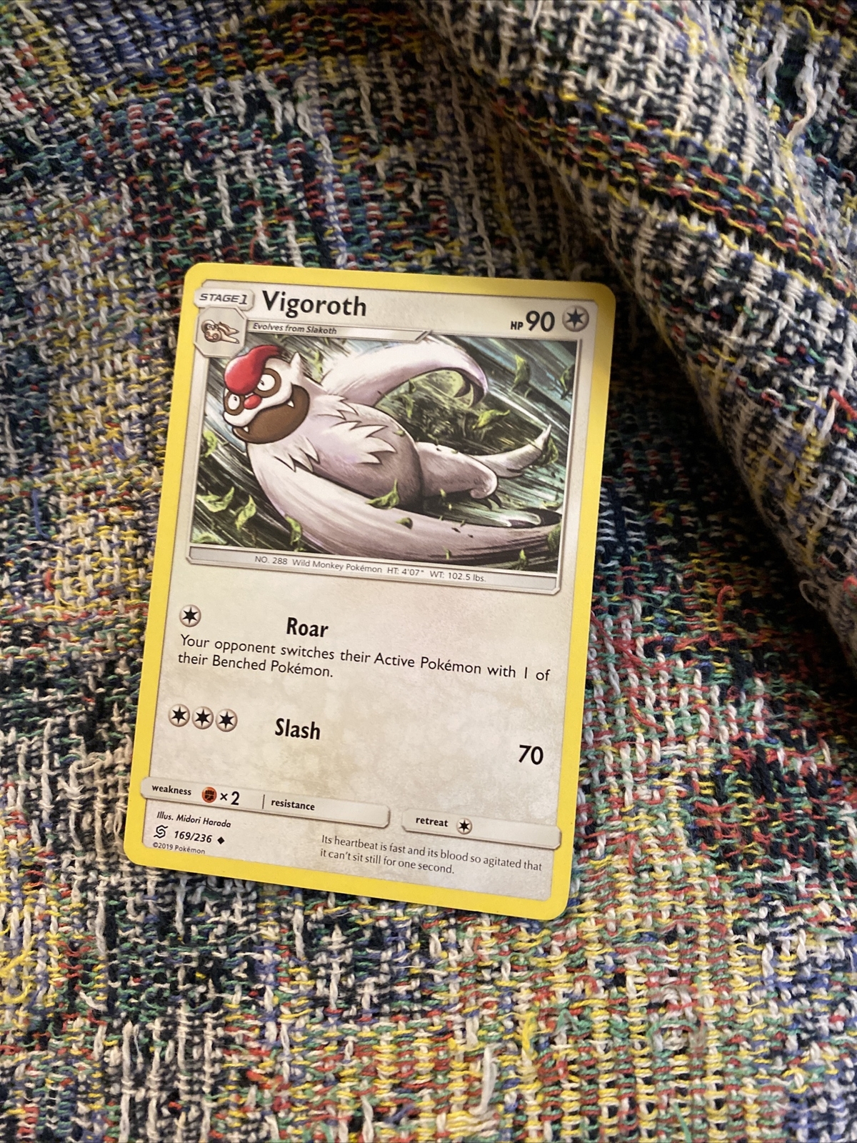 POKEMON Trading Card Stage 1 Vigoroth hp90 roar slash 169/236