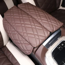 Coffee Leather Center Console Armrest Box Pad Cover For BMW X5 X6 X7 2019-2023