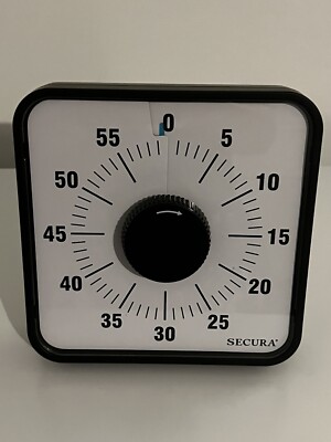 Secura 60-Minute Visual Countdown Timer, 7.5-Inch Oversize Classroom Visual Time