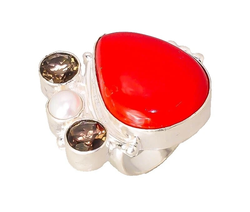 Folheado a Prata Perolado família e amigos Anéis Fashion