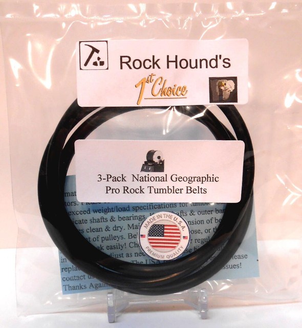 Replacement Pro National Geographic Rock Tumbler Belt (3) Pack FREE