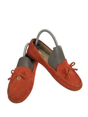 Michael Kors Womens Size 5M rust Suede Leather driving Loafers