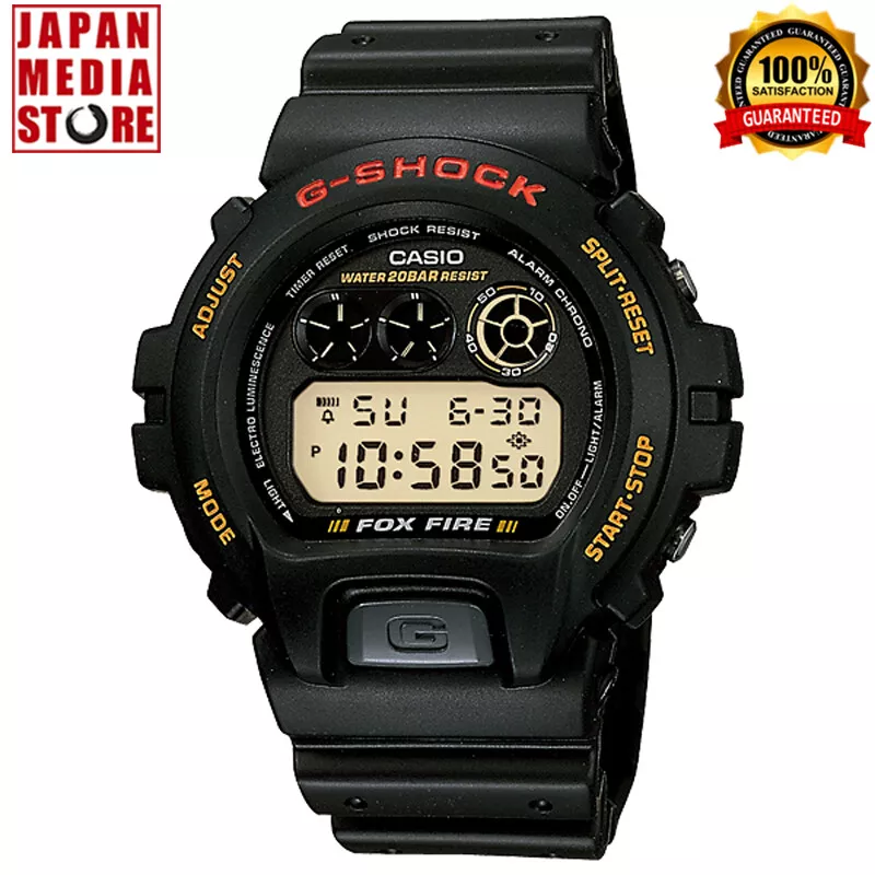 CASIO G-SHOCK DW-6900B-9 STANDARD FOX FIRE Black Chrono Digital Men Wrist Watch