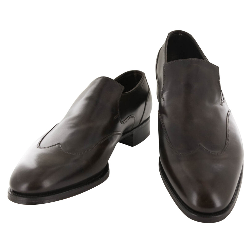 John Lobb Dark Brown Calf Leather Wingtip Loafers - 12.5 D