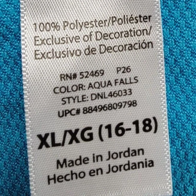 Camisa blusa Danskin Now para mujer talla XL X grande 16/18 Aqua Falls Foto 3 de 4