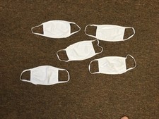 face mask ,reuseable ,washable white ,breathable unisex  fabric-package of 5