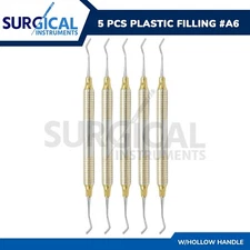 5 Pcs Dental Composite Instrument #A6 with Hollow Handle Plastic Filling