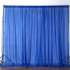Royal Blue 10 x 10 ft Voile BACKDROP CURTAINS 2 Panels 5x10 ft Party Decorations