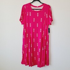 Torrid Super soft Fit And Flare Pineapple Print Dress Plus Size 1X Pink