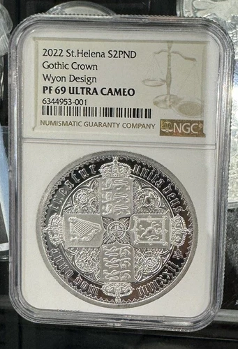 2022 St.Helena S2PND Gothic Crown Wyon Design PF 69 U/C NGC Loc 1