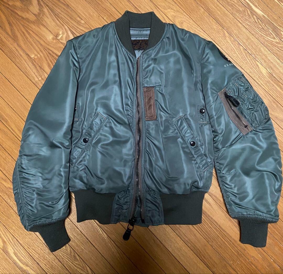 The REAL McCOY fS MA-1 Flight Jacket Nitro Fade Control Men Size S 