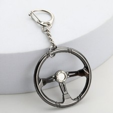 Creative Keychain Steering Wheel Shape Car Keyring Metal Key Chain Ring Gift
