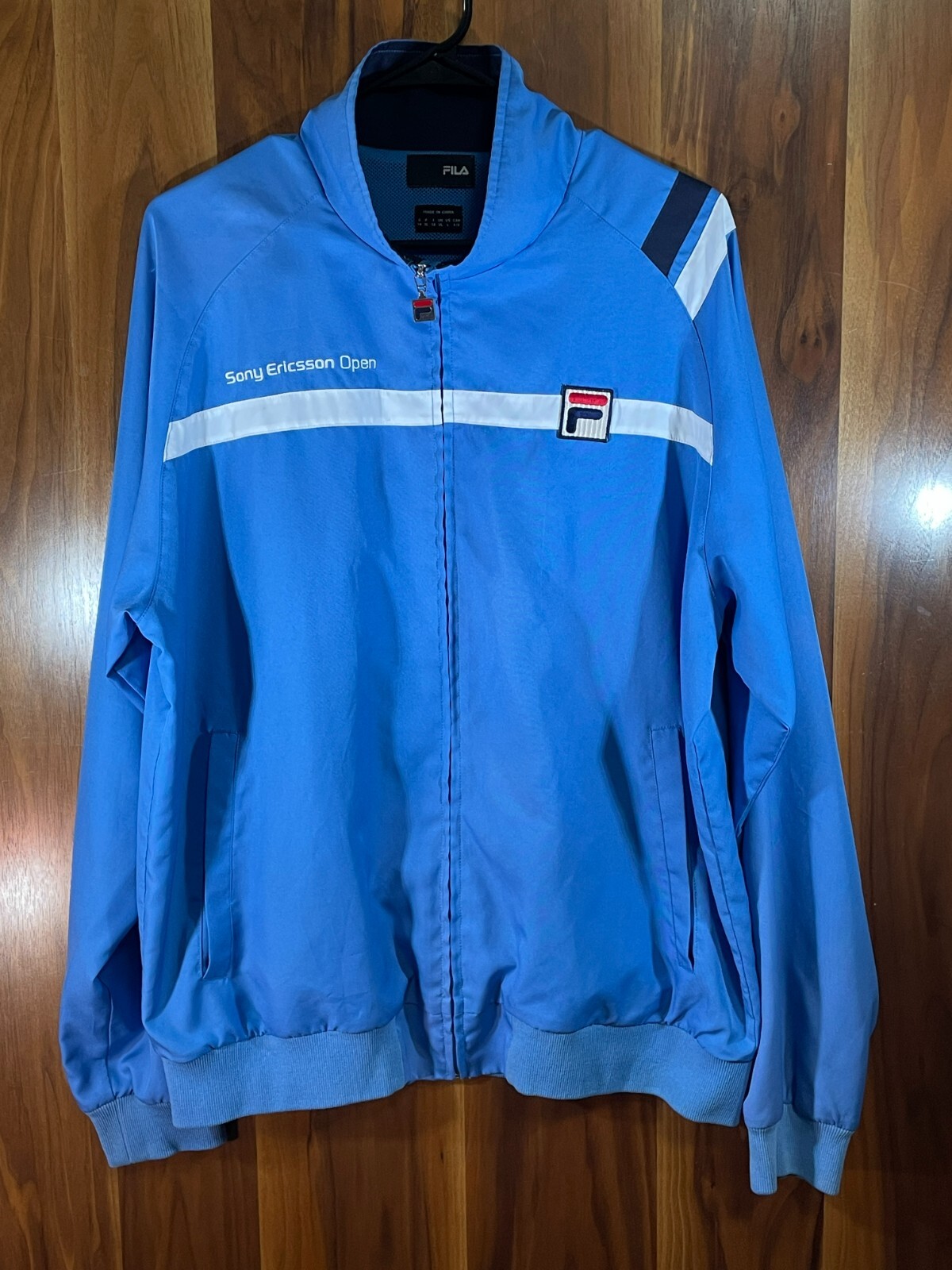 Giacca a vento Fila Sony Ericsson aperta full zip casual da lavoro blu taglia US LG