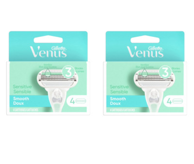VENUS (2-PACK!) Smooth Sensitive Razor Blade Refills - 8 Count! - NEW!